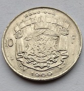 BELGIA 10 Francs 1969 ŁADNA