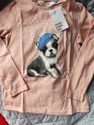 H&M 110  116 nowa bluzka z pieskiem 