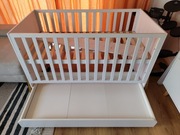 Łóżeczko Bellamy Lotta Snow Białe na materac 140x70 używane