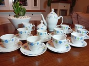 Serwis porcelana kawowy/herbaciany kwiaty Włocławek PRL