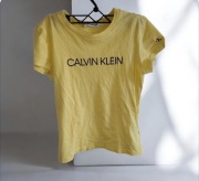 Markowa bawełniana koszulka t-shirt żółty Calvin Klein r 140