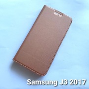 SAMSUNG J3 2017 rózowy pokrowiec z klapką etui case różowe złoto hit moda