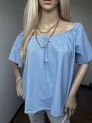 New Look Lekka Bluzka Odkryte Ramiona, Błękitna 100% Bawełna Rozmiar M