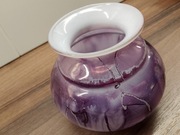 Montana szklany opalizujący fioletowy wazon Vintage