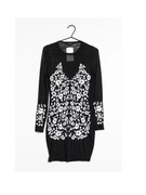 mini z siateczki z długim rękawem w białe kwiaty sukienka RIVER ISLAND