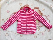 Pluszowa różowa zasuwana bluza w paski Lupilu 110 - 116 jak nowa