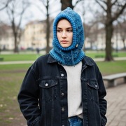 Ciepła balaclava oversize kominiarka kaptur zamiast czapki z wełną