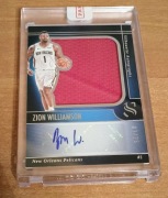 NBA Panini Silhouettes Zion Williamson Game Used Patch Auto 1/25 Pelicans