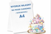 Wydruk cukrowy dekoracja z własnym zdjęciem grafiką A4