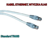 Kabel ethernet wtyczka RJ45, Standard T568B.