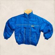 Fila niebieska gruba ocieplana na polarku kurtka sportowa 100%nylon L