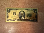 Złoty Banknot kolekcjonerski 2 Dolary