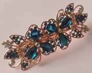 SPINKA do włosów bogatozdobiona cyrkoniami przypinka ozdoba DAMY KOKARDA