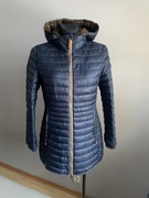 Camel Active pikowana kurtka zimowa granat damska z kapturem ciepła M L