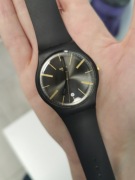 Grafitowy ciemnoszary zegarek swatch New gent bioplastic