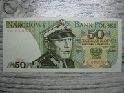 BANKNOT PRL 50 ZŁOTYCH 1975 ROK SERIA BB ŚWIERCZEWSKI UNC