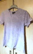 lawendowa / szaro-fioletowa koszulka washout marmur grunge t-shirt XS