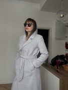 Elegancki długi płaszcz Monari w kolorze srebrnym