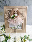 Anioł Stróż makrama w ramce 