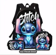 Plecak, śniadaniówka i piórnik z wizerunkiem stitch 