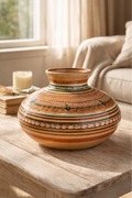 Wazon ceramiczny meksykański waza kolekcjonerska vintage boho dekoracja