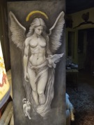 Anioł malowany farbami olejnymi, Dekoracja wnętrz, 