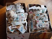 Znaczki polskie-wycinki z korespondencji, lata 70-80 XX w.