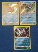 Niemieckie karty Pokemon, 3szt. Holo.