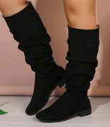 CZARNE KOZAKI PRZED KOLANO MARSZCZENIA rozm. 39,5 (B029) 