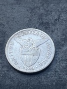 50 centavos 1908 Filipiny srebro administracja USA ładne