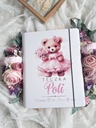Duża teczka "Misia" dla dziewczynki z imieniem personalizowana metryczka 