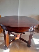 Stolik okrągły 110cm dębowy, antyczny, po renowacji , sprzed 1920r  .