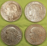 10 zł Głowa Kobiety Jadwiga 1932 (bzm)– 4 szt.