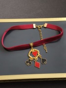 Choker damski bordowy