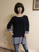 JOSEPH RIBKOFF bluzka granatowa w białe paski styl marine _ L