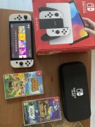 Nintendo switch OLED + 2 GRY ANIMAL CROSSING, POKEMON VIOLET