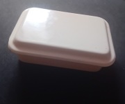 Metalowy emaliowany przybornik / kasetka, Silesia Rybnik. PRL. 