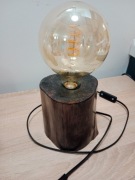 Lampka Stolikowa Pieniek Drewniana Loft Hand Made 