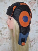 Czapka pilotka skórzana