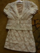 Kremowa tunika + żakiet kremowa ecry 36 / S