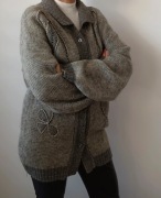 Kardigan ciepły długi sweter rozpinany rozmiar L/XL y2k moher lata 90-te