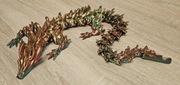 Przegubowy Kryształowy Smok 3D – Figurka 54 cm, Tęczowy