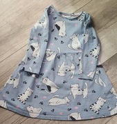 Urocza błękitna sukienka w kotki Pepco – rozmiar 110