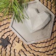 Serce serduszko betonowe szary beton - na święta