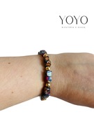 Bransoletka z jaspisem impresja i hematytem