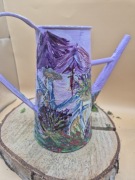 Konewka lawenda  i rower ręcznie malowana