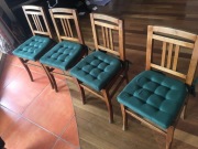 4 Vintage wooden dining table chairs