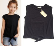 Mango t-shirt | koszulka z węzłem | czarna | nowa | 9 10 lat