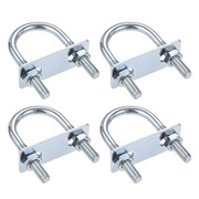 Śruby U M8 ocynkowane | Obejmy U-Bolt z płytą | Zestaw 4 szt.