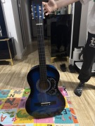 Gitara klasyczna Castelo 7/8 niebieska podpalana vintage